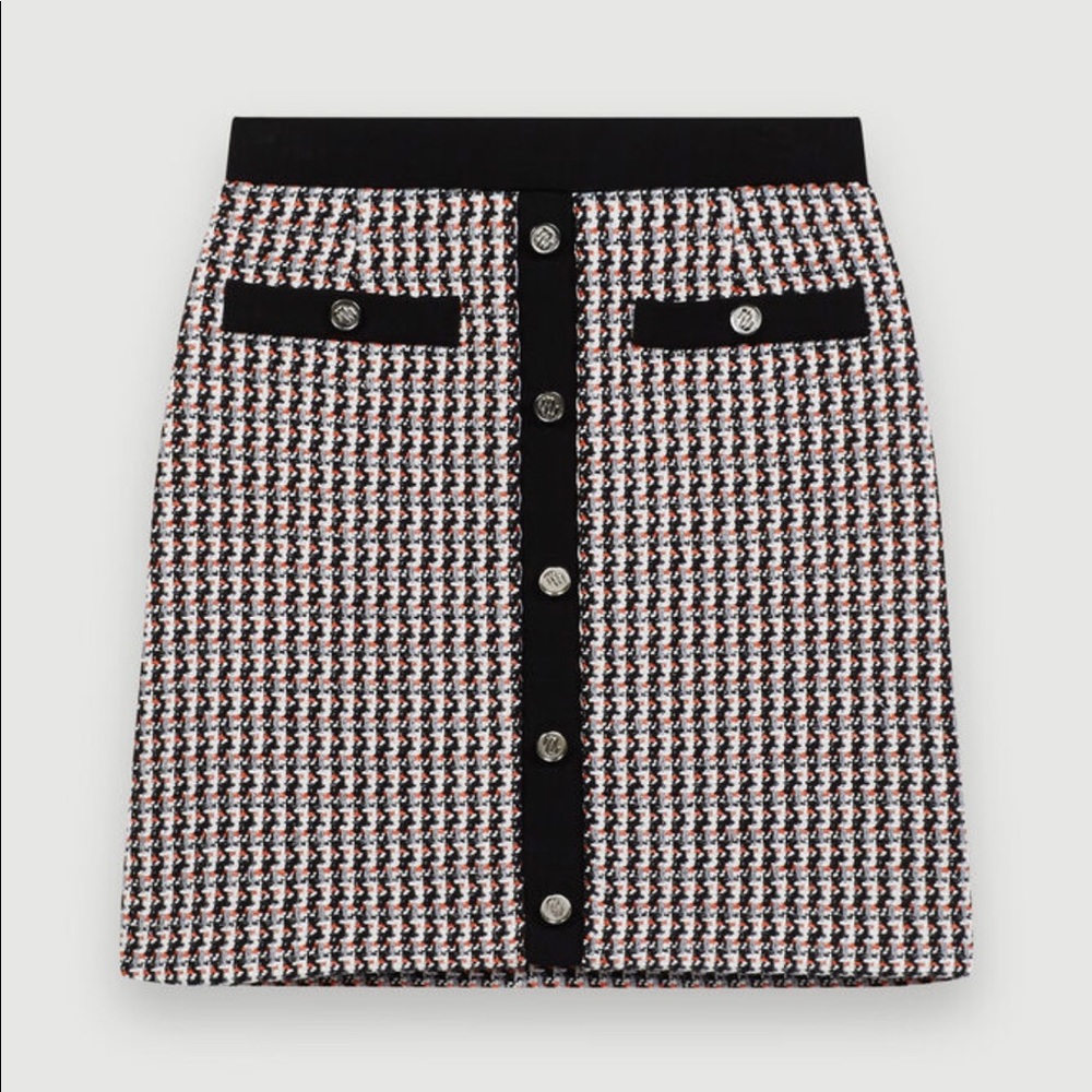 Maje ‘JIVI’ Tweed Style Lurex Skirt Size 40